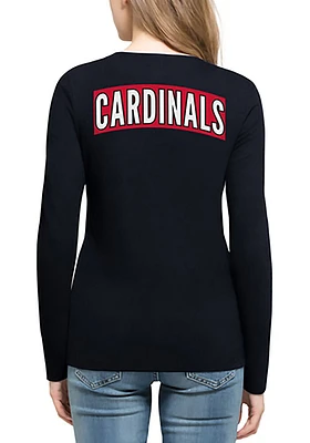 47 St Louis Cardinals Womens Navy Blue Clutch Backer LS Tee