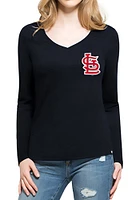 47 St Louis Cardinals Womens Navy Blue Clutch Backer LS Tee