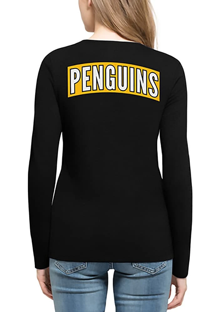 47 Pittsburgh Penguins Womens Black Clutch Backer LS Tee