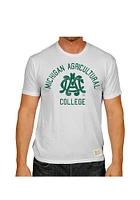 Original Retro Brand Michigan State Spartans White Agricultural College Short Sleeve Fashion T Shi..