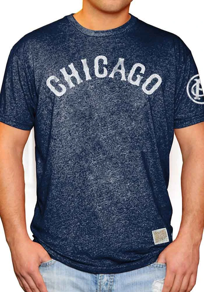 Original Retro Brand Chicago American Giants Navy Blue Wordmark Short Sleeve Fashion T Shirt