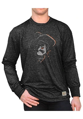Original Retro Brand Oklahoma State Cowboys Black Mock Twist Long Sleeve Fashion T Shirt