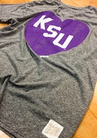 Original Retro Brand K-State Wildcats Grey Heart Short Sleeve Fashion T Shirt