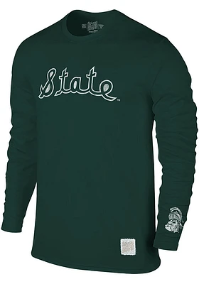 Original Retro Brand Michigan State Spartans Green Long Sleeve Fashion T Shirt