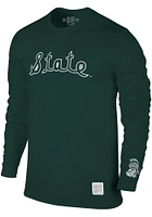 Original Retro Brand Michigan State Spartans Green Long Sleeve Fashion T Shirt