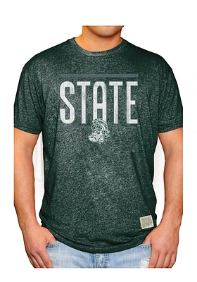 Original Retro Brand Michigan State Spartans Green Bold Short Sleeve Fashion T Shirt