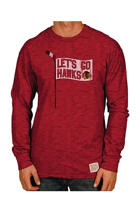 Original Retro Brand Chicago Blackhawks Red Slub Long Sleeve Fashion T Shirt