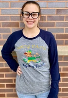 Original Retro Brand Notre Dame Fighting Irish Grey Raglan Long Sleeve Fashion T Shirt