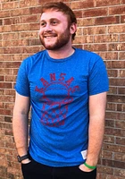 Original Retro Brand Kansas Jayhawks Blue BBall Short Sleeve Fashion T Shirt