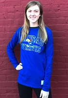 Original Retro Brand Kansas Jayhawks Blue Number 1 Design Long Sleeve Fashion T Shirt