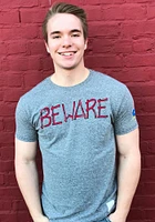 Original Retro Brand Kansas Jayhawks Grey Beware Short Sleeve Fashion T Shirt