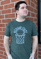 Original Retro Brand Michigan State Spartans Grey Basketball Design Short Sleeve Fashion T Shirt