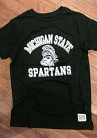 Original Retro Brand Michigan State Spartans Green Arch Logo Short Sleeve Fashion T Shirt