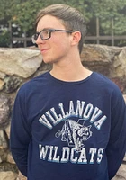Original Retro Brand Villanova Wildcats Navy Blue Arch Logo Long Sleeve Fashion T Shirt