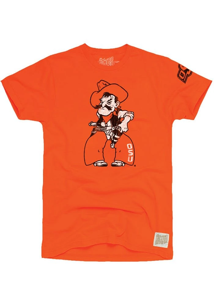 Original Retro Brand Oklahoma State Cowboys Orange Cowboy Pete Short Sleeve Fashion T Shirt