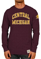 Original Retro Brand Central Michigan Chippewas Maroon Arch Long Sleeve Fashion T Shirt