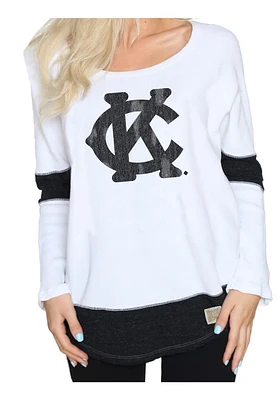 Original Retro Brand Kansas City Monarchs Womens White Harper LS Tee