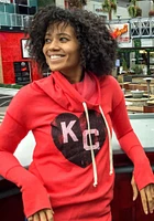 Original Retro Brand Kansas City Monarchs Womens Red Ilene Hooded Sweatshirt