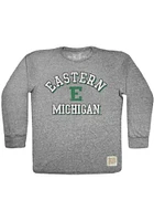 Original Retro Brand Eastern Michigan Eagles Grey Triblend Long Sleeve Fashion T Shirt