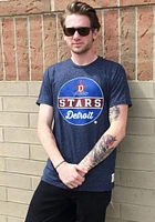 Original Retro Brand Detroit Stars Navy Blue Mock Twist Short Sleeve Fashion T Shirt