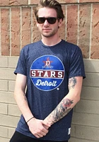 Original Retro Brand Detroit Stars Navy Blue Mock Twist Short Sleeve Fashion T Shirt