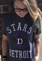 Original Retro Brand Detroit Stars Charcoal Mock Twist Short Sleeve Fashion T Shirt