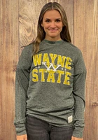 Original Retro Brand Wayne State Warriors Green Mock Twist Long Sleeve Fashion T Shirt