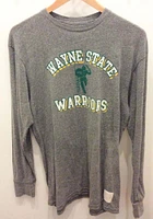 Original Retro Brand Wayne State Warriors Grey Triblend Long Sleeve Fashion T Shirt