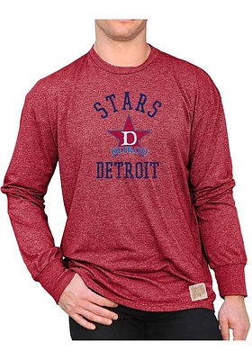Original Retro Brand Detroit Stars Red Mock Twist Long Sleeve Fashion T Shirt