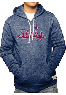 Original Retro Brand Detroit Stars Mens Navy Blue Triblend Fleece Fashion Hood