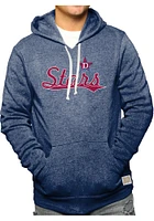 Original Retro Brand Detroit Stars Mens Navy Blue Triblend Fleece Fashion Hood