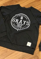 Original Retro Brand Homestead Grays Mens Black Raglan Crew Long Sleeve Fashion Sweatshirt
