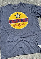 Original Retro Brand St Louis Stars Charcoal Mock Twist Short Sleeve Fashion T Shirt