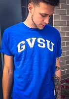 Original Retro Brand Grand Valley State Lakers Blue Arch Short Sleeve Fashion T Shirt