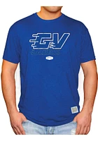 Original Retro Brand Grand Valley State Lakers Blue Logo Short Sleeve Fashion T Shirt