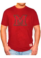 Original Retro Brand Miami RedHawks Red Logo Short Sleeve Fashion T Shirt