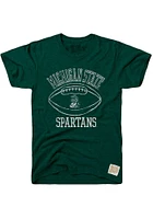 Original Retro Brand Michigan State Spartans Green Vault Football Short Sleeve Fashion T Shirt