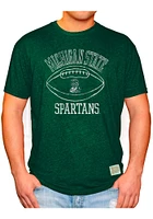 Original Retro Brand Michigan State Spartans Green Vault Football Short Sleeve Fashion T Shirt