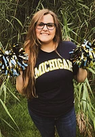 Original Retro Brand Michigan Wolverines Blue Arch Short Sleeve Fashion T Shirt