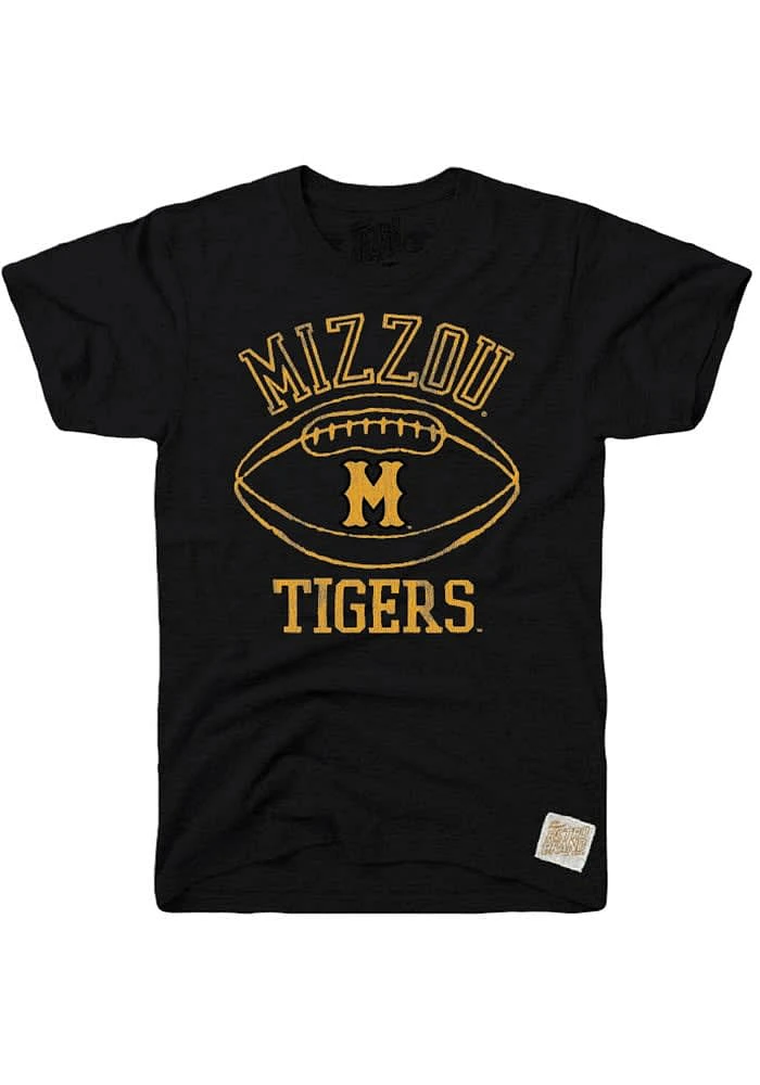 Original Retro Brand Missouri Tigers Black Football Short Sleeve Fashion T Shirt