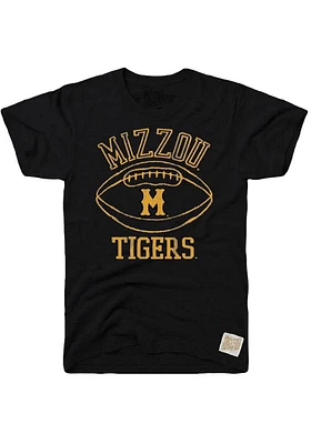 Original Retro Brand Missouri Tigers Black Football Short Sleeve Fashion T Shirt