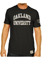 Original Retro Brand Oakland University Golden Grizzlies Black Arch Name With Sleeve Hit Short S..