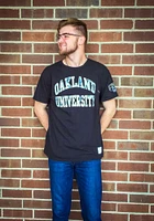 Original Retro Brand Oakland University Golden Grizzlies Black Arch Name With Sleeve Hit Short S..