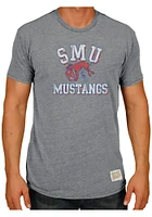 Original Retro Brand SMU Mustangs Grey Team Short Sleeve Fashion T Shirt
