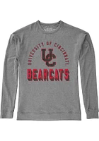 Original Retro Brand Cincinnati Bearcats Womens Grey Haachi Primary Logo Crew Sweatshirt