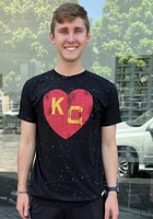 Original Retro Brand Kansas City Monarchs Black Distressed Heart Short Sleeve Fashion T Shirt