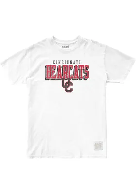 Original Retro Brand Cincinnati Bearcats White Vintage Arch Mascot Short Sleeve Fashion T Shirt