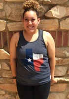 Original Retro Brand Texas Mens Navy Blue State Shape w/flag Short Sleeve Tank Top