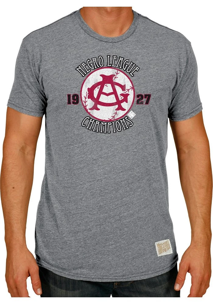 Original Retro Brand Chicago American Giants Grey 1927 Champs Short Sleeve Fashion T Shirt