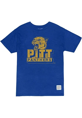 Original Retro Brand Pitt Panthers Blue Slub Short Sleeve Fashion T Shirt